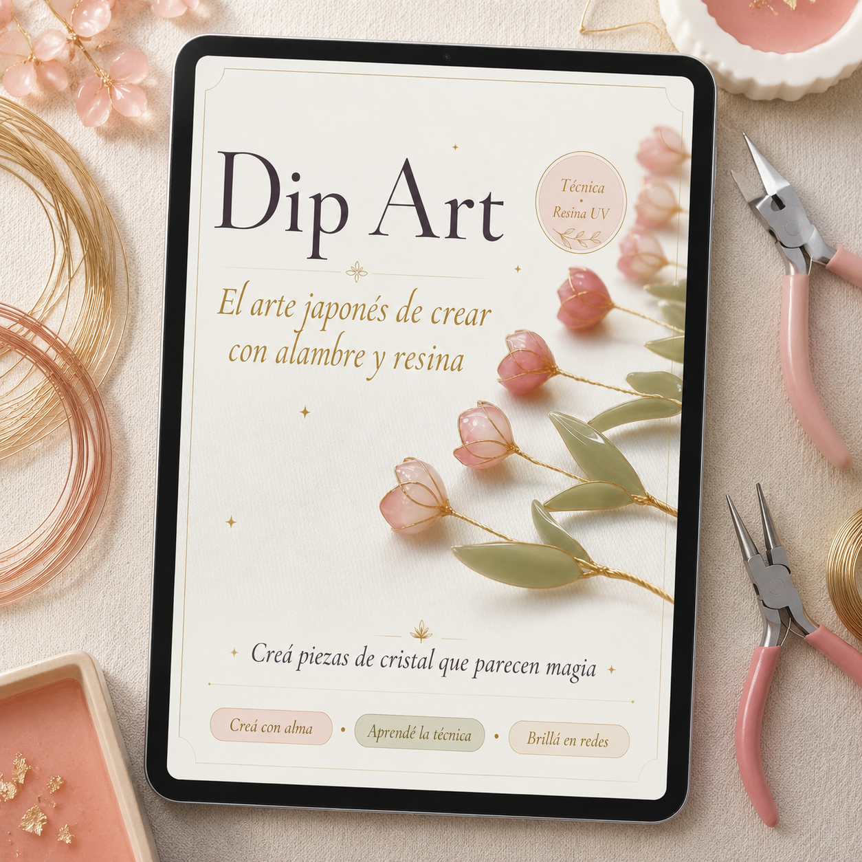 DIP ART - EL ARTE JAPONES DE CREAR CON ALAMBRE Y RESINA + 6 BONOS
